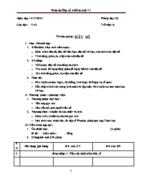 Giáo án Đại số và Giải tích 11 Dãy số